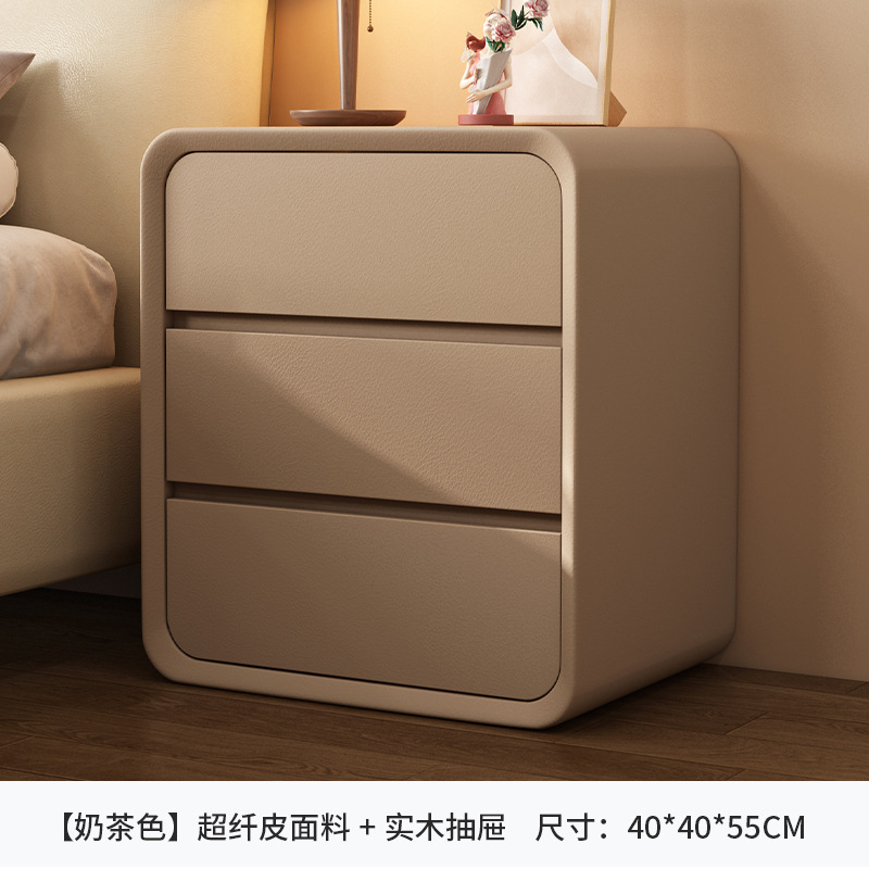 Mesita de noche dormitorio multifuncional luz lujo madera maciza cajón creativo mesita de noche estilo crema almacenamiento pequeño gabinete
