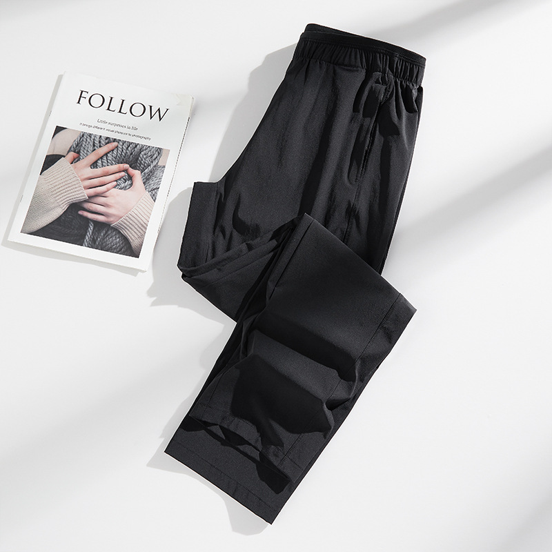 Men's Summer Ice Silk Cool Casual Pants Men's 2025 New Drapey Loose Incense Anti-Mosquito Pants Men