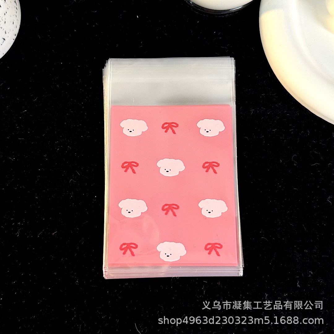 Colección de bolsas autoadhesivas de dibujos animados lindo original, bolsa de embalaje de joyería de regalo de alto valor, tarjeta pequeña, bolsa sellada dividida
