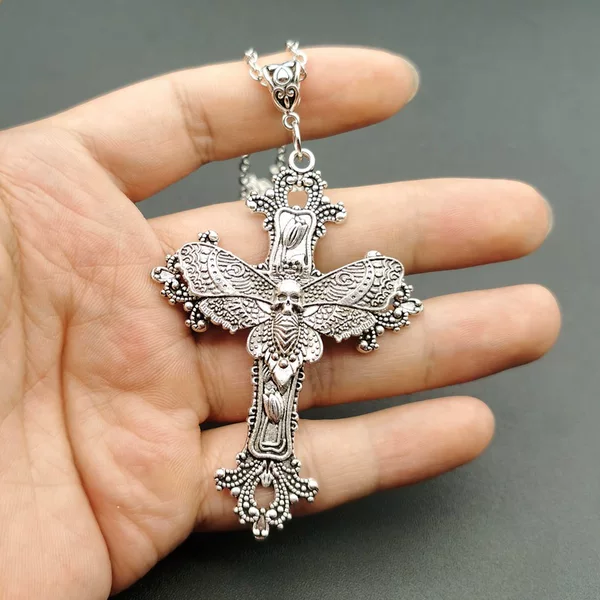 Cross Border Gothic Cross Decorative Pendant Necklace Butterfly Skull .. Pentagram Pendant
