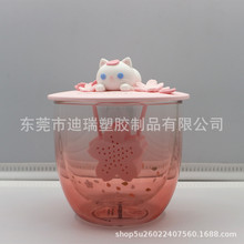 厂家生产硅胶3D小猫防尘杯盖 新款草莓杯盖 可爱小松鼠软胶杯盖