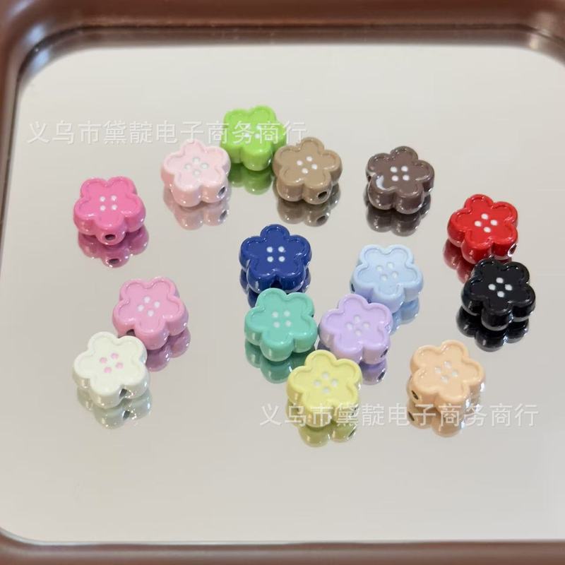 烤漆合金花朵纽扣串珠 diy钥匙扣手机链项链手链耳环服装饰品配件|undefined