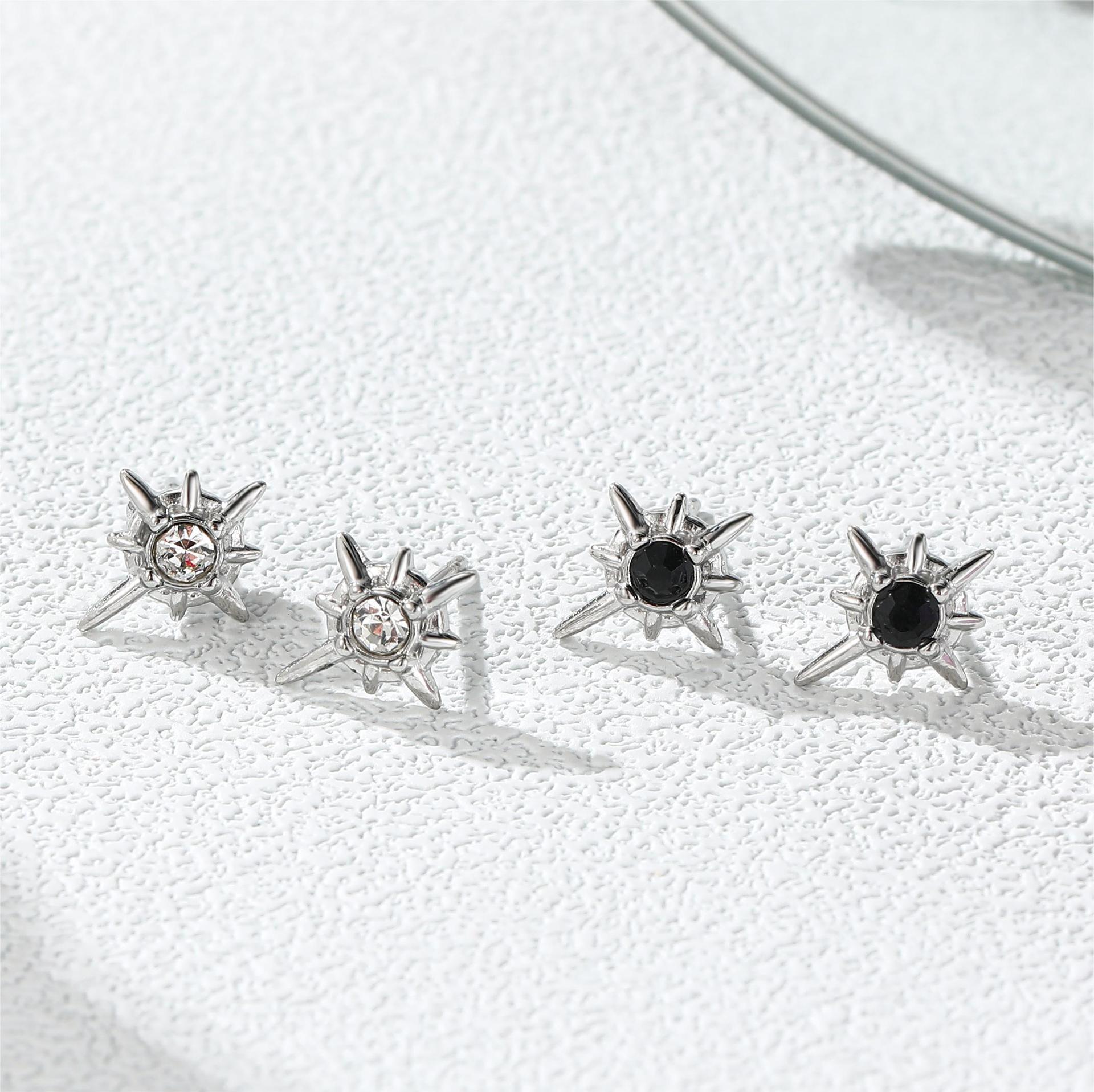 Solid Color Pattern 1 Pair Simple Style Classic Style Solid Color Inlay Titanium Steel Rhinestones Ear Studs