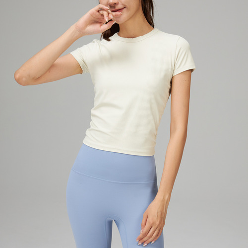 Lulu Yoga Fitness All *T Takes Women's Threaded Short-Sleeve Slim-Fit T-Shirt – Moisture-Wicking Top for Sports & Running