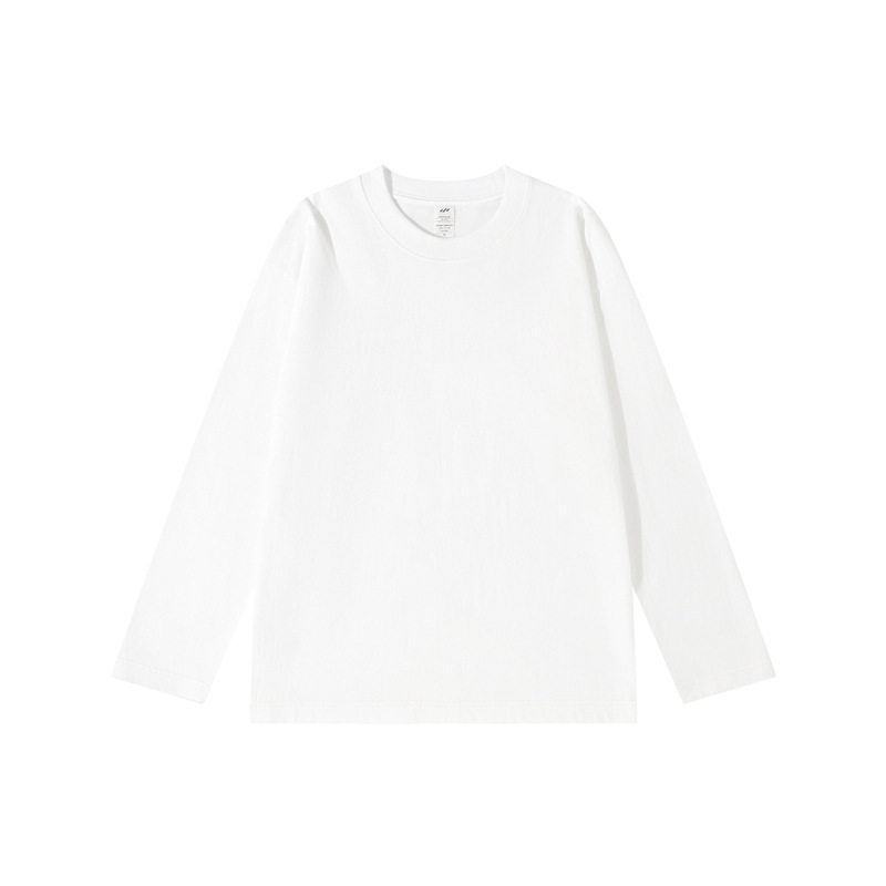 230 gramos de camiseta de manga larga, ropa de algodón personalizada, logotipo de impresión personalizado, camiseta de publicidad de cuello redondo