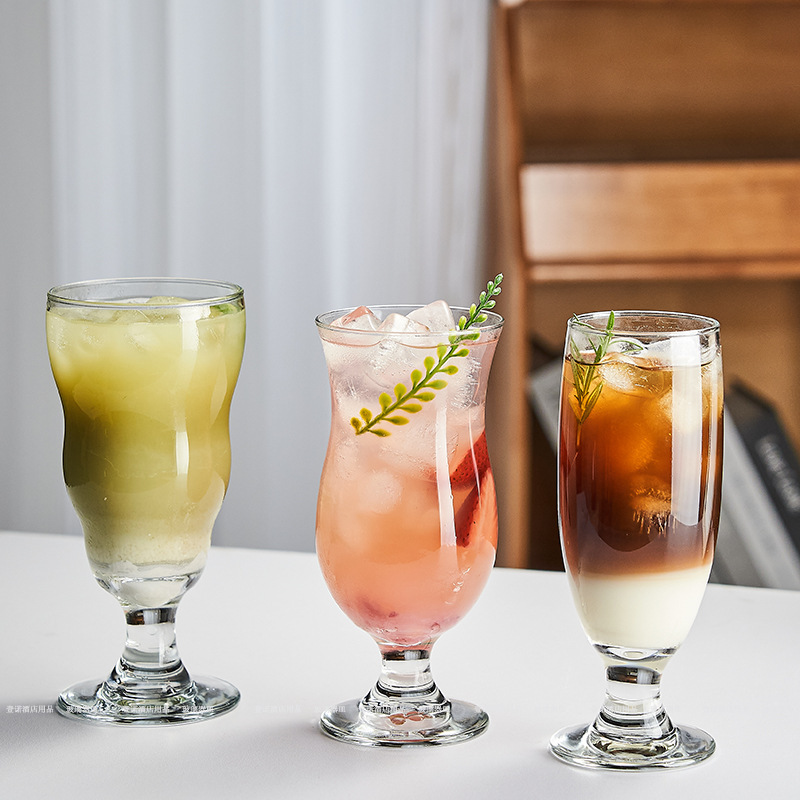 Libby Restaurant Cafe Cold Brew Latte Coffee Cup Goblet Simple Glass Cold Drink Cup Can Be Printed with Patterns Libby Restaurant Cafe Cold Brew Latte Coffee Cup Goblet Simple Glass Cold Drink Cup Can Be Printed with Patterns