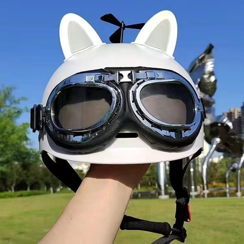 흰색 - 흰색 고양이 귀 - 선글라스