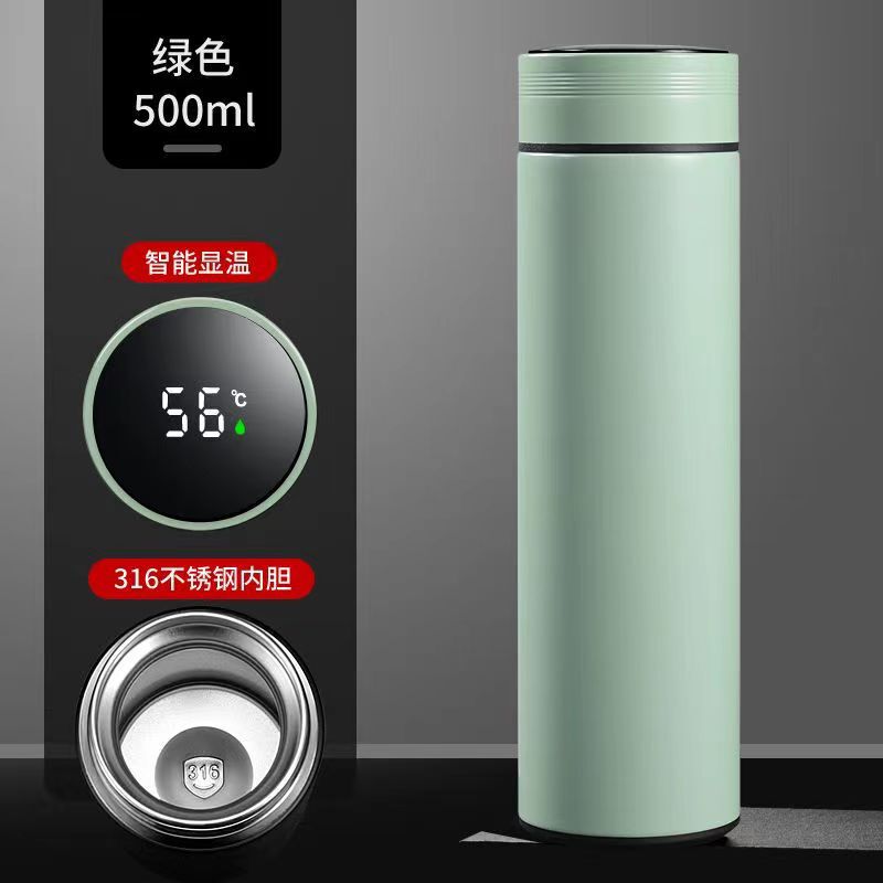 高档显温真空直身杯316不锈钢保温杯智能水杯高颜值商务办公水杯|undefined
