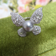 ���5A��������Ȼ��ˮ�����ָ18K����΢��ʯ��Ů������ָ���l