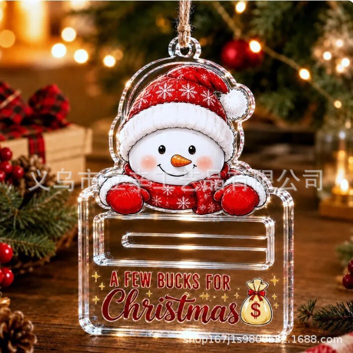 2026 New Cross-Border Cash Gift Holder Ornament Acrylic Cash Storage Pendant Christmas 2026 New Cross-Border Cash Gift Holder Ornament Acrylic Cash Storage Pendant Christmas