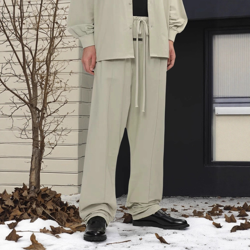 Essentials Hhh Trendy Brand Pants Casual Pants Wide-Leg Straight Pants for Men and Women Loose American Style Plain Drawstring Cuffs