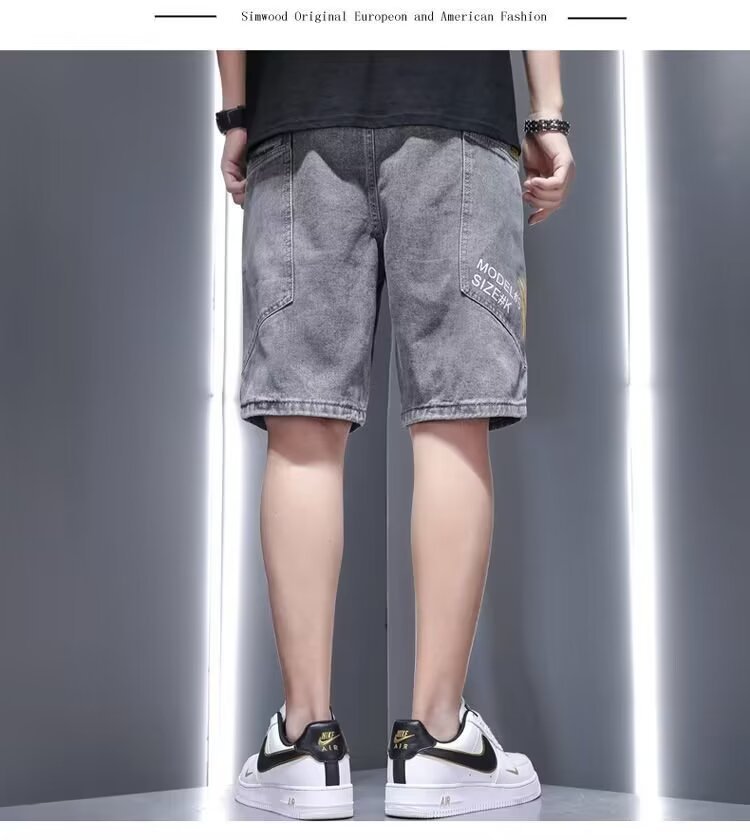 Pantalones cortos de mezclilla lavados retro japoneses para hombres y mujeres, estilo callejero de verano, funciones casuales, monos multibolsillos ~