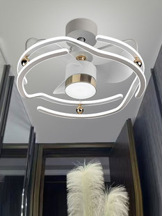 Internet Celebrity 2025 New Living Room and Dining Room Ceiling Fan Lamp Bedroom Integrated 360 Shaking Head Ceiling Fan Lamp Modern and Simple