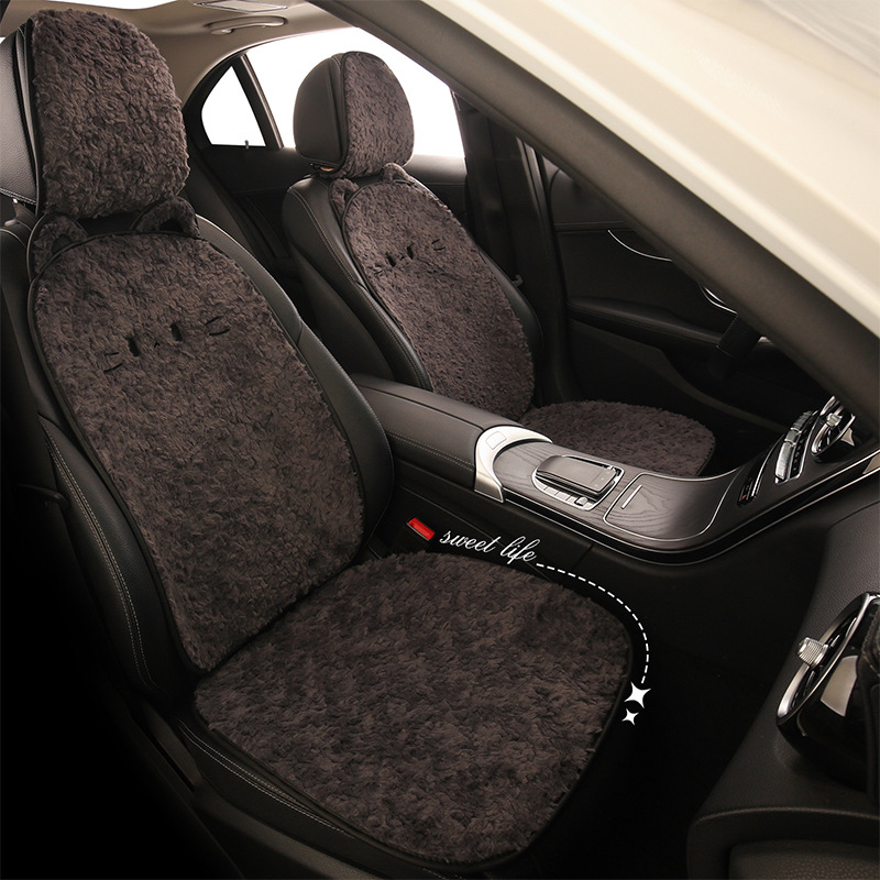 25款冬季新款毛绒汽车坐垫冬天保暖绒毛车垫座垫半包加厚绒座椅垫