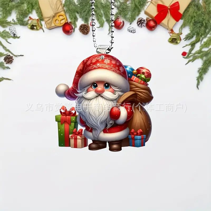 Navidad dibujos animados árbol de Navidad viejos transfronterizos nuevos colgantes de decoración de automóviles planos acrílicos