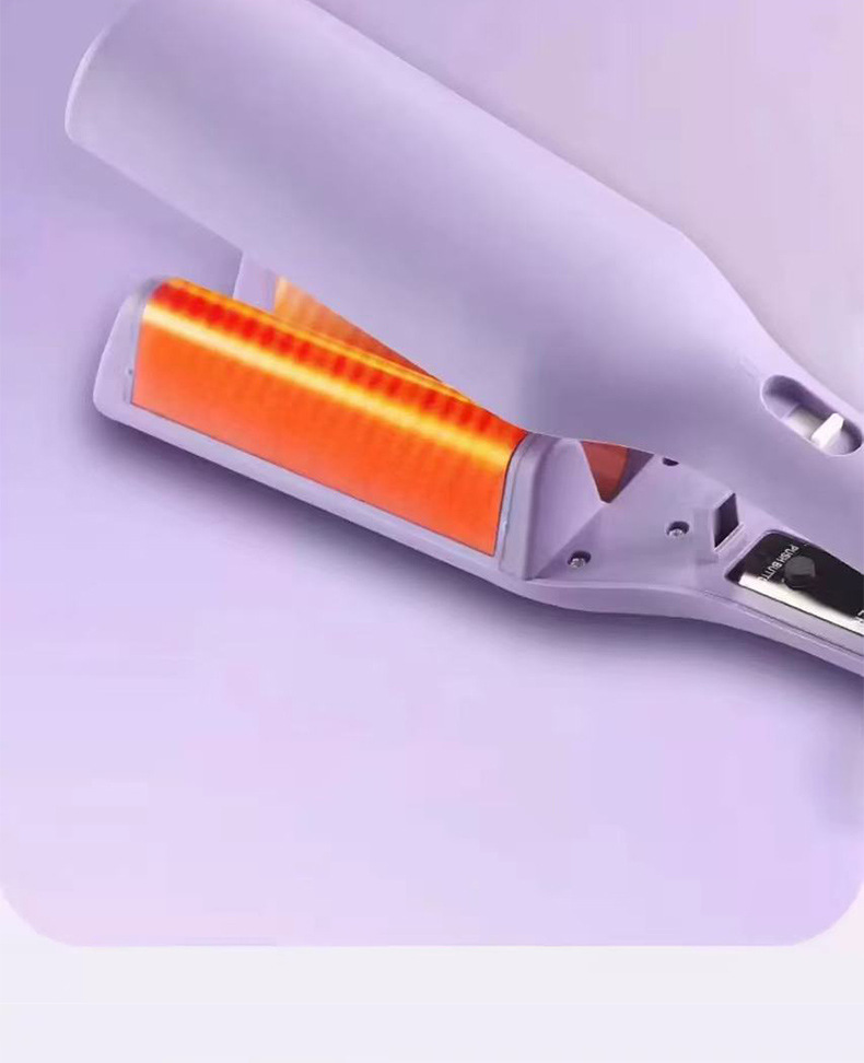 Fransız Tarzı Yumurta Rulolu 32mm Derin V Dalgalı Saç Maşası Su Dalgası Deseni Yumurta Rulolu Koyun Kılı Rulolu Kalıcı Şekil Tutuşu Saç Hasarsız Saç Maşası