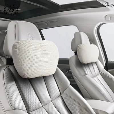 Headrest | Perforated Breathable Seat Cushion - upgraded-punched-suede-warm-rice-set-of-two