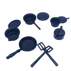 1：12dollhouse娃娃屋微縮食玩模型廚房用具餐盤廚具擺件十件套