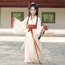 魏晋风儿童战国袍改良日常可穿汉服夏季古装复原款直裾袍