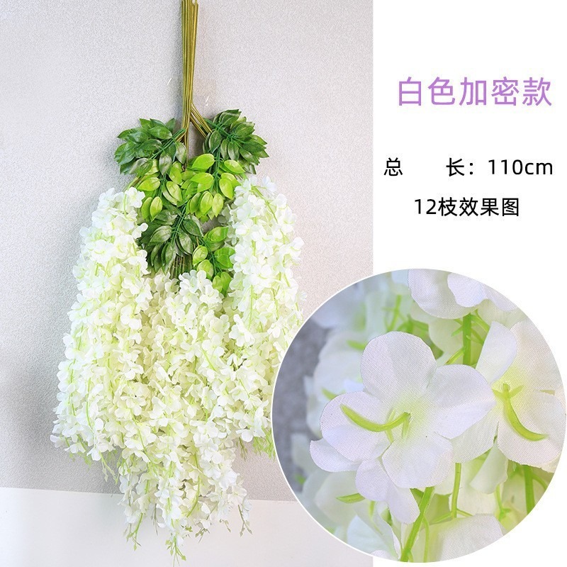 模擬藤の花ショッピングモールパーティー花結婚式の天井造園豆の花の壁家の装飾花びら造花ストリング|undefined