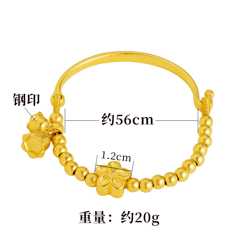 Vietnam oro vintage orquídea media pulsera nacional moda melocotón flor pulsera imitación oro antiguo oro artesanía accesorios pulsera