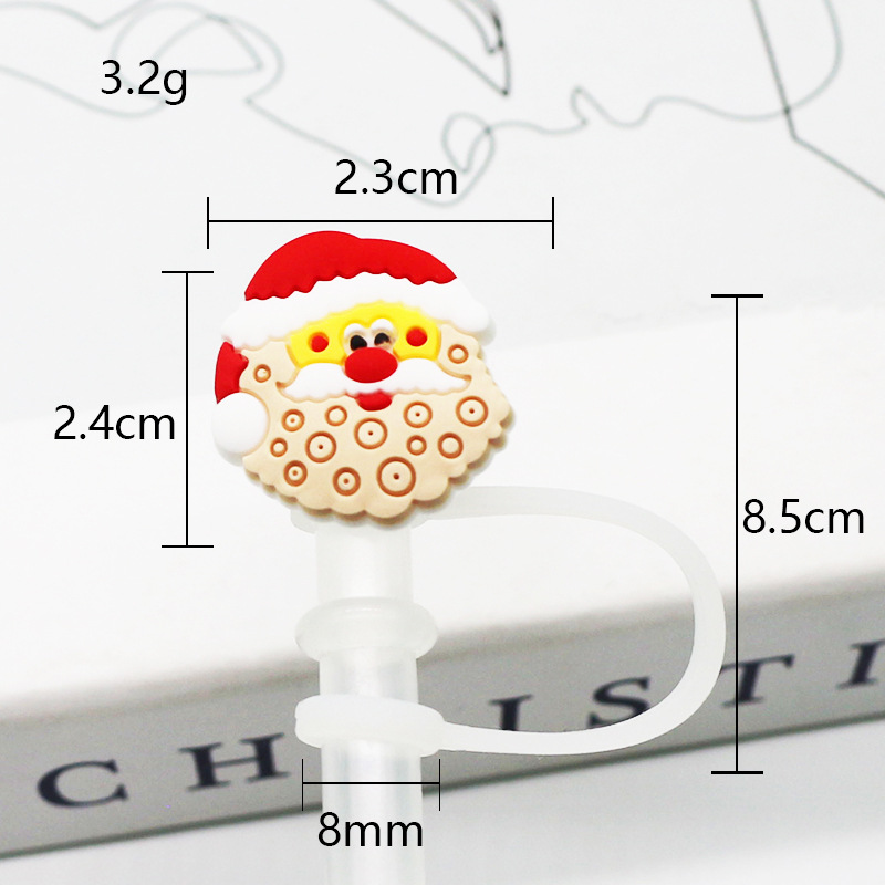 Tapa de paja Spot 7-8mm silicona linda mini muñeca parche tapón a prueba de polvo decoración de pajitas tapón a prueba de polvo