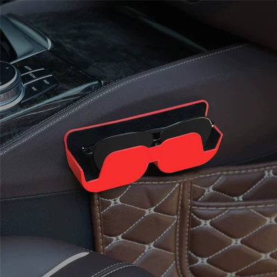 Cross-Border Adhesive Car Glasses Car Glasses Clip/Bill Clip - red-black-flannel