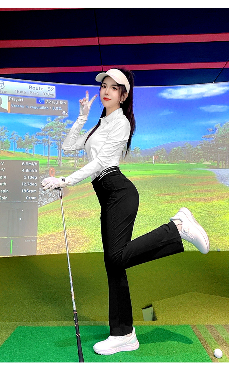 Áo thun dài tay golf nữ đàn hồi cao thoải mái — YF739 [vừa vặn liền mạch/thoải mái đàn hồi cao] áo màu đen, YF739 [vừa vặn liền mạch/thoải mái đàn hồi cao] áo màu trắng, YF739 [vừa vặn liền mạch/thoải mái đàn hồi cao] áo màu xanh nhạt chi tiết 13