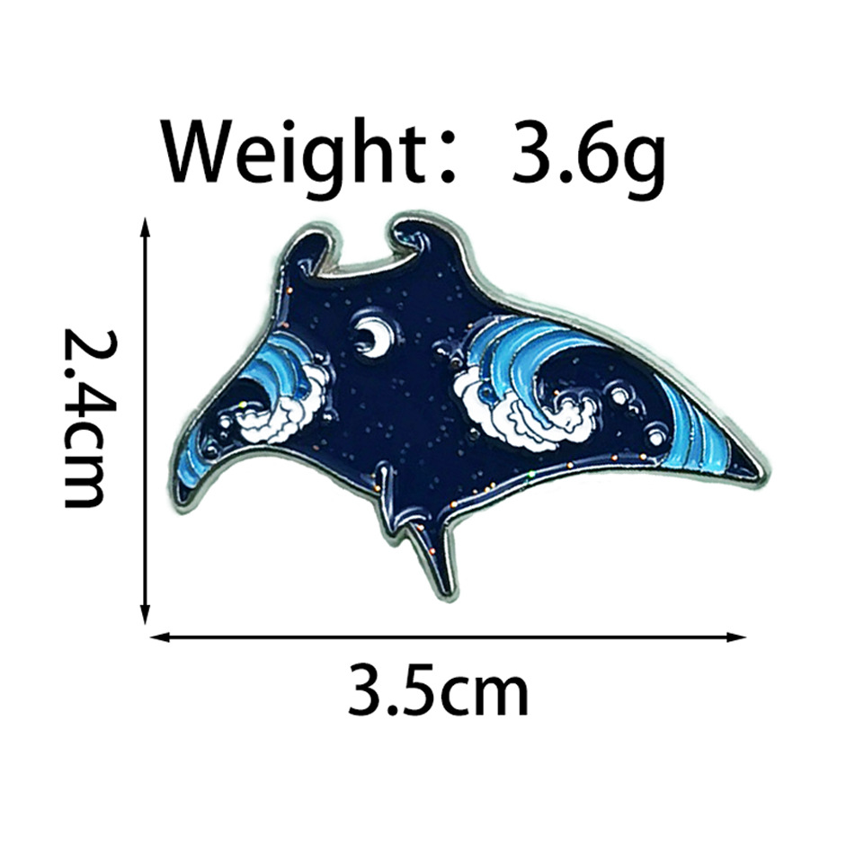Insignia creativa de animales marinos Dibujos animados linda forma regalo joyería broche transfronterizo ins metal ropa collar