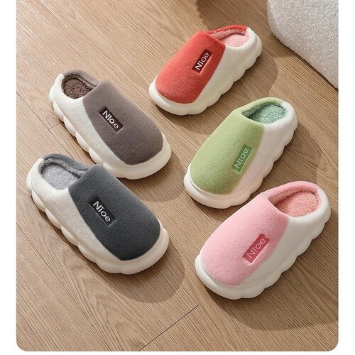 Anti-slip winter home slippers for men and women, couple home indoor use, plush cotton, wholesale, comfortable