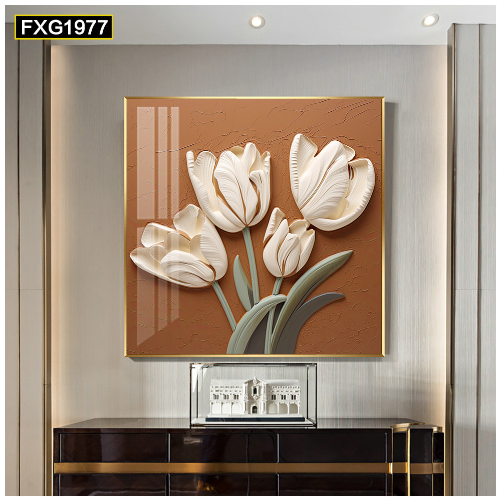 Pintura decorativa moderna de lujo ligero de alta gama sala de estar atmósfera de alto nivel sala de comedor mural arte abstracto cuadrado porche colgante pintura