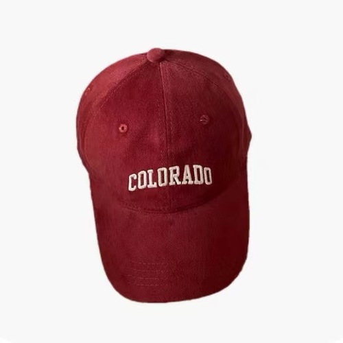 Baseball cap with deep crown, wide brim, women's embroidered letter duckbill cap, makes face look smaller, men's sun protection duckbill cap, sunshade hat