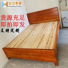 工程实木床简易公寓床民宿酒店宿舍橡胶木床单人儿童客房工厂批发