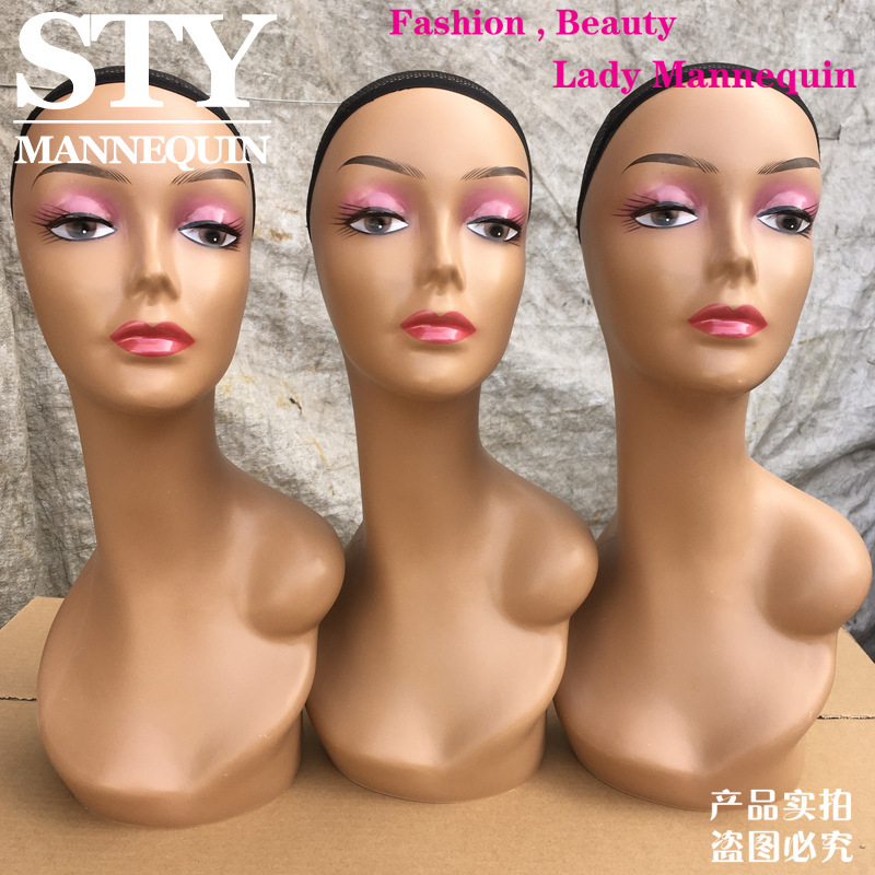 STYヘッドモデルメーカー直販かつらモデルの女性帽子モデルのダミーヘッドモデルのショーウインドーに模型道具を展示します。|undefined