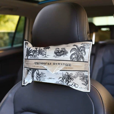 Car Tissue Box, Car Tissue Box, Plaid Car Armrest Box, Goddess Tissue Bag, Home Wall-Mounted Tissue Cover (Car tissue box/set) - jungle