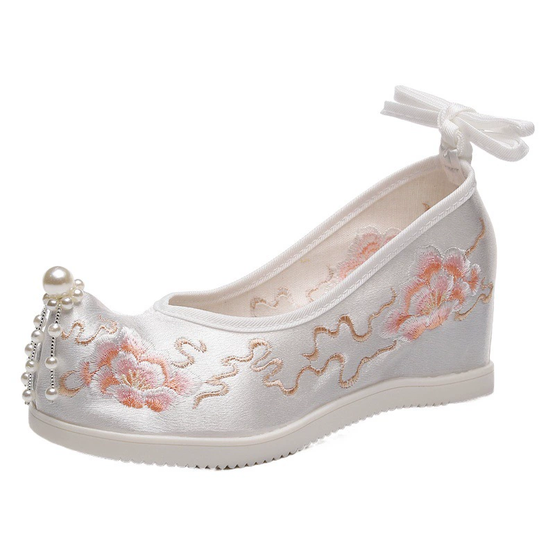 [Yunbailian] Обувь Hanfu, женская новая весенняя антикварная подходящая старинная обувь с вышивкой, 2023 год, женская обувь с бантом на внутреннюю высоту