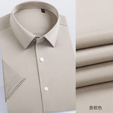 Màu champagne - Tay ngắn - Cổ vuông (vải satin dệt trơn)