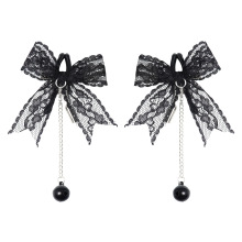 白色蕾丝蝴蝶结乳夹铃铛肛塞情趣sm情趣调情奶头夹刺激咪咪夹阴夹