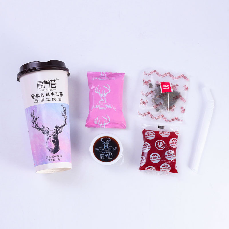 Lùjiǎoxiàng Hong Kong-style Milk Tea Solid Beverage Peach Oolong Tea 123g Hand-poured Milk Tea Full Carton