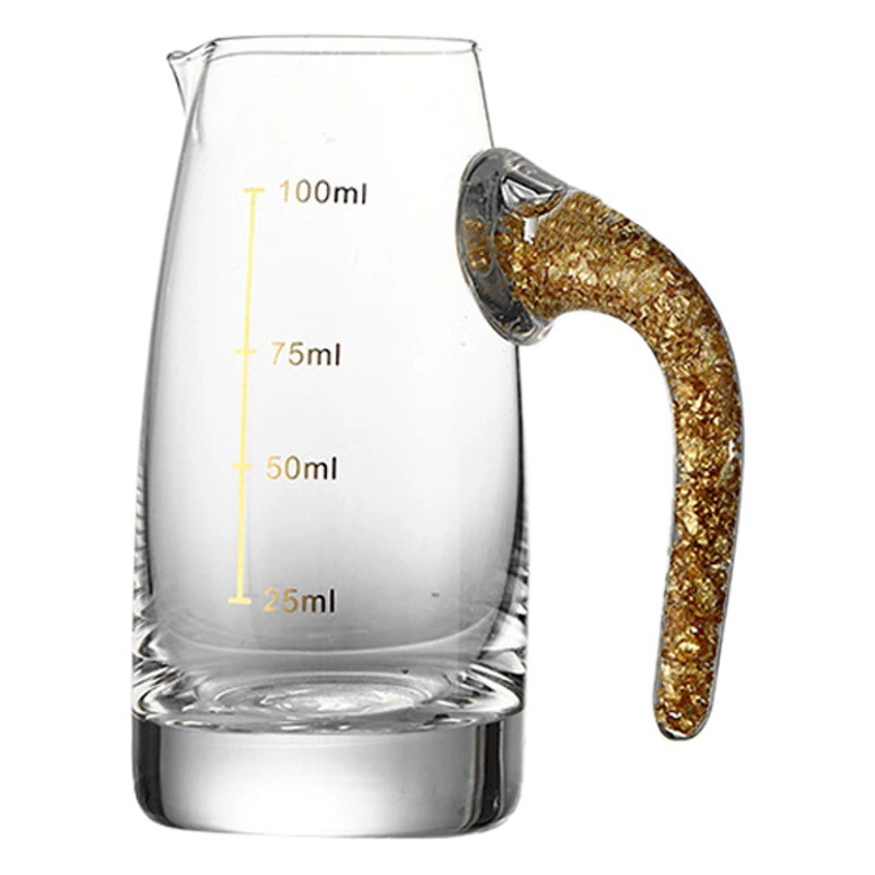 Оптовый диспенсер для алкоголя, креативный золотой фол, стеклянный мерный диспенсер для алкоголя Jinshan, хрустальный мерный диспенсер для алкоголя, пулевидный стакан.