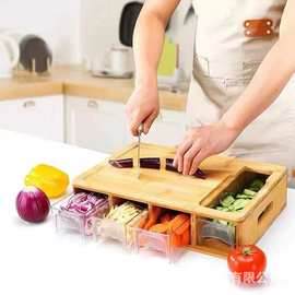 实木厨房切菜板收纳盒抽屉式案板切水果蔬菜板可收纳砧板