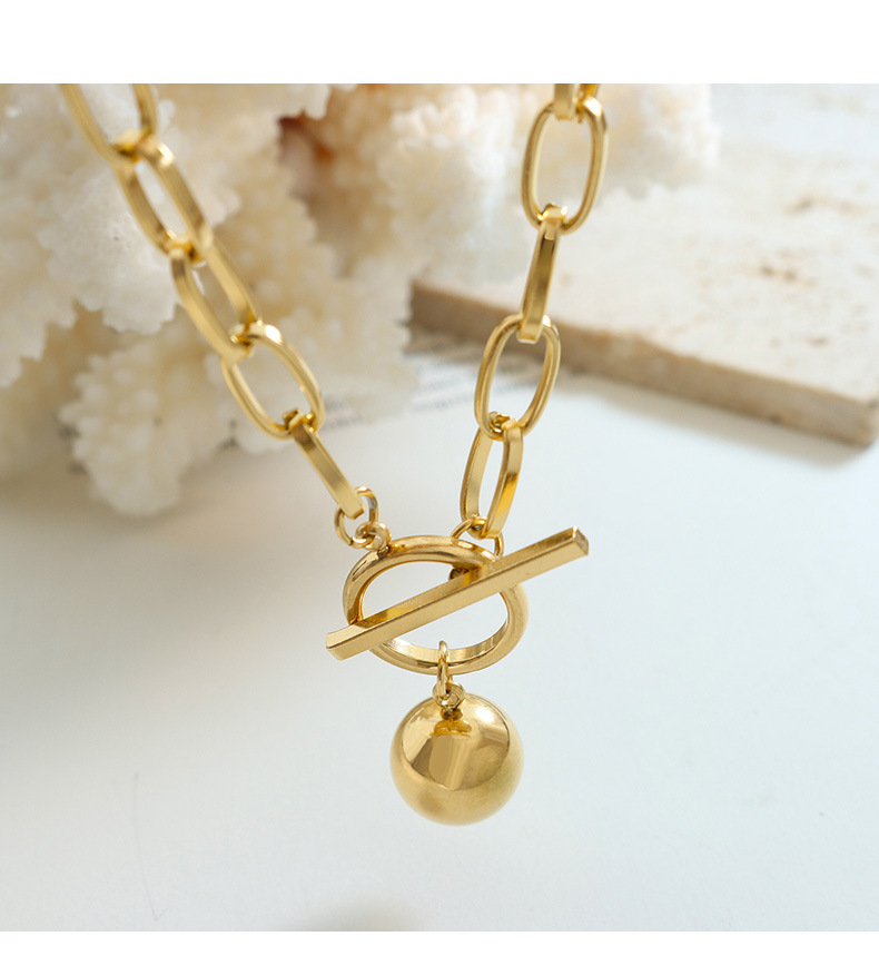 Fashion Geometric Bell Titanium Steel Necklace Patchwork Stainless Steel Necklaces