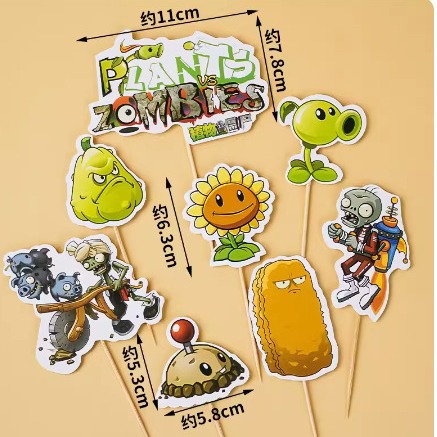 Decoraciones de pastel del Día de los Niños del 1 de junio en línea insertantes de pastel guisante artillero decoración