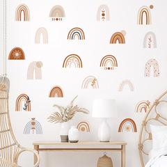 Nordic Wind Flowers Wallpaper Decal Rainbow Free Combination Sticker for Kids' Room Kindergarten Home Decor Wall Sticker
