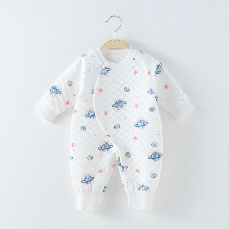 Bebé recién nacido vaina algodón recién nacido bebé primavera y otoño invierno ropa manga larga tocando fondo sin hueso mono mameluco