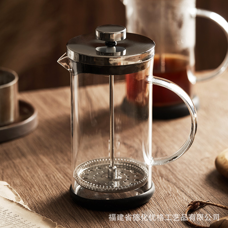 Cafetera de Prensa Francesa de Vidrio de Vidrio de Borosilicato Alto para Hogar y Oficina