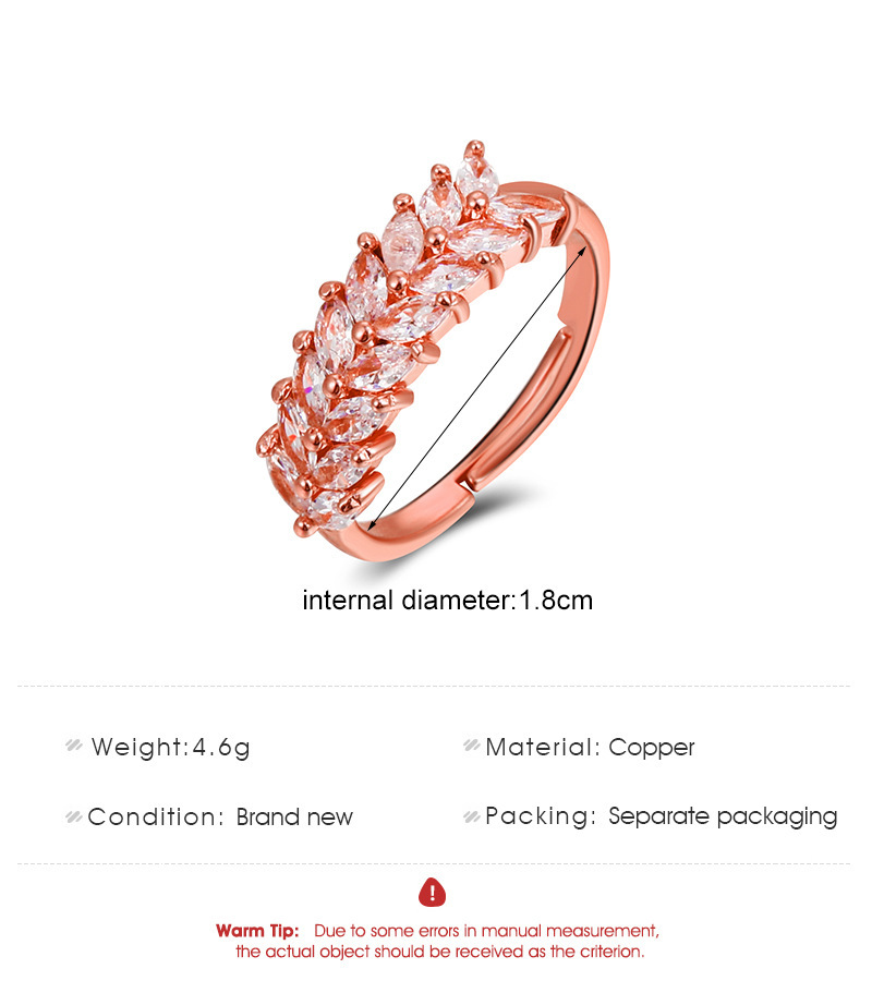 New Style Copper Inlaid Zircon Butterfly Star Leaf Opening Ring display picture 1