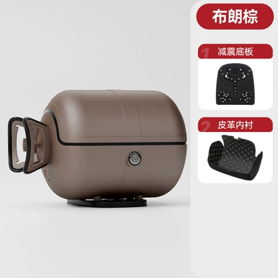 Motorcycle Trunk, Scratch-Resistant and – Motorcycle trunk - matte-brown-brown-black-circles-and-black-edges-customized-and-shipped-within-48-hours