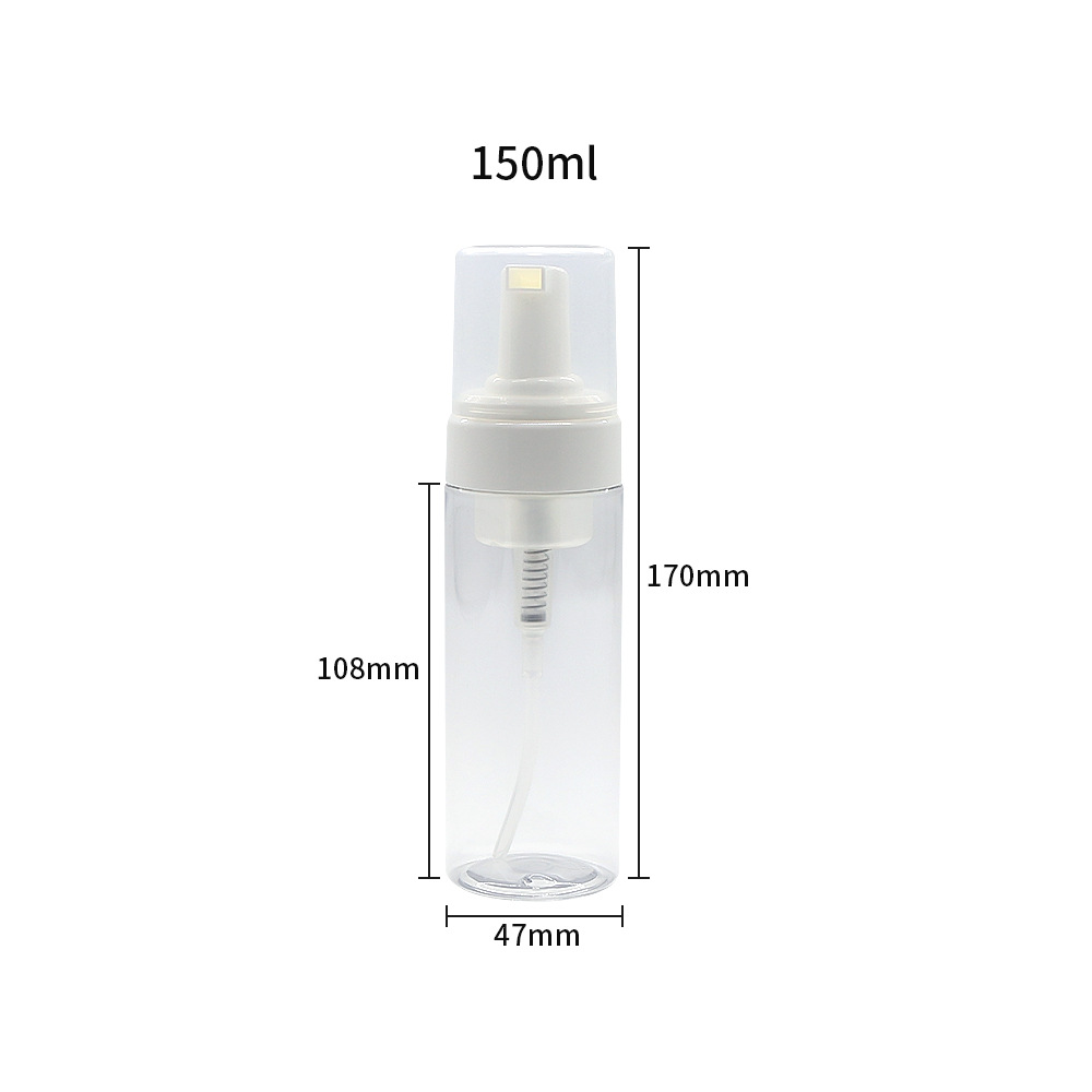 Botella de espuma limpiadora 100-250ml limpiador facial espuma botella vacía botella de plástico para mascotas botella de mousse transparente