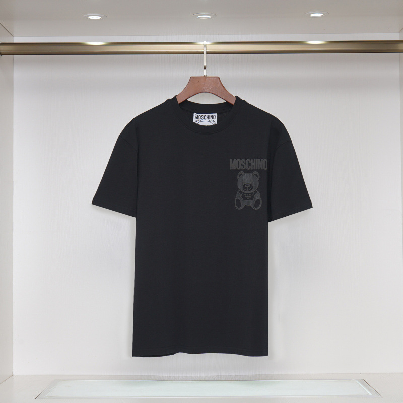 2025 春夏新作メンズカジュアルラウンドネック半袖 T シャツ中空刺繍クマ文字ルーズで多用途|undefined